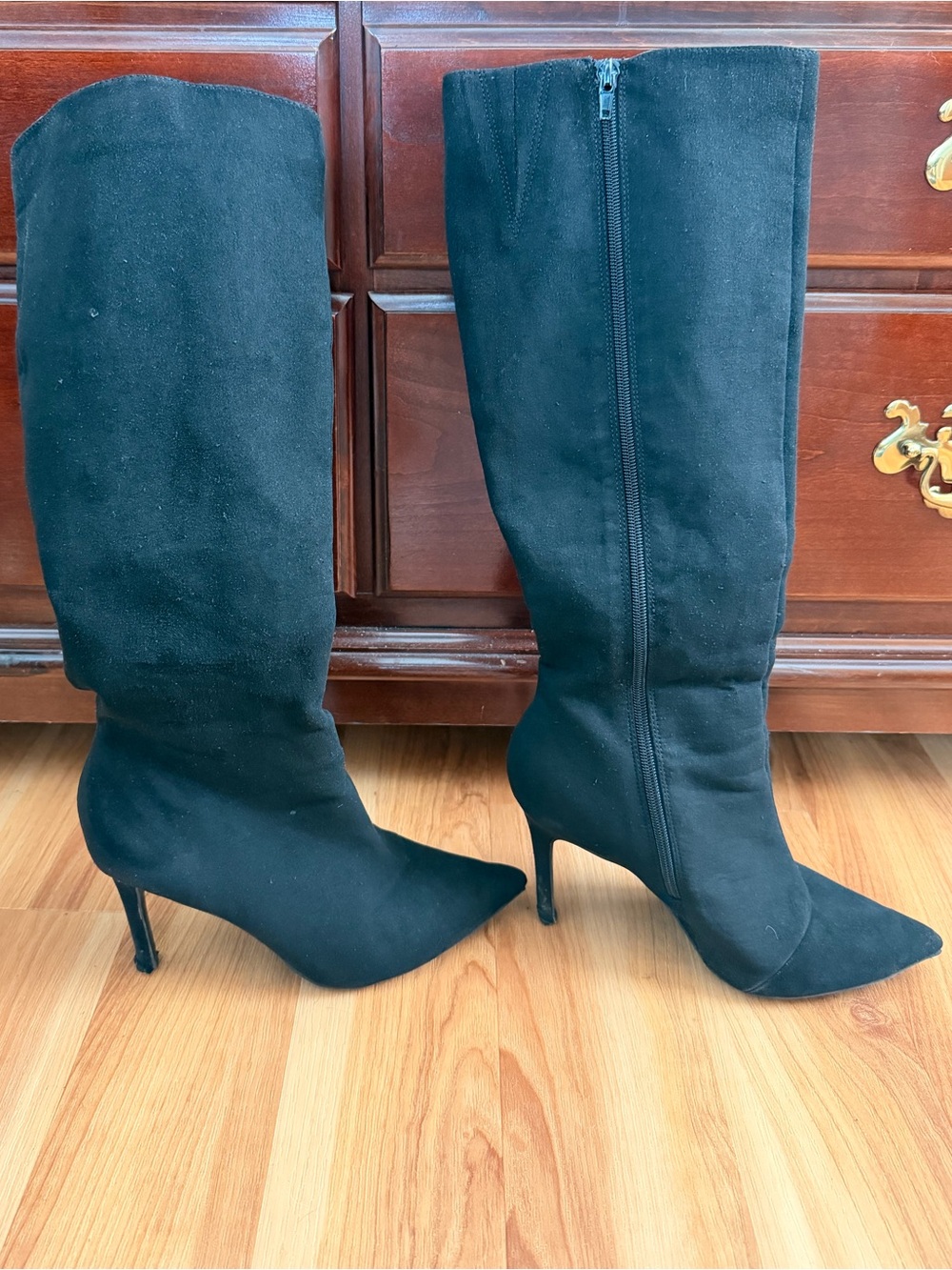INC International Concepts Black Over-The-Knee Pointed-Toe Stiletto Boots